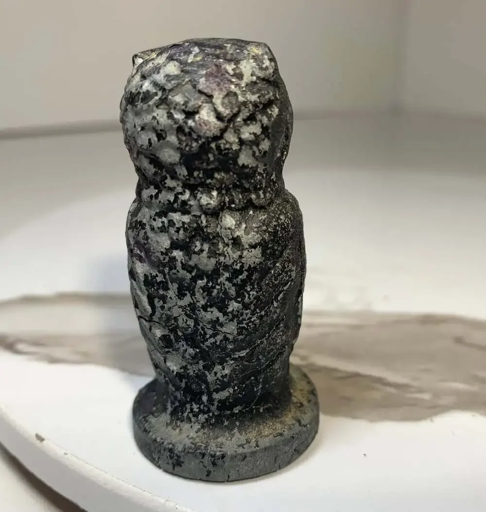 Cast Iron Antique Owl Paperweight black
